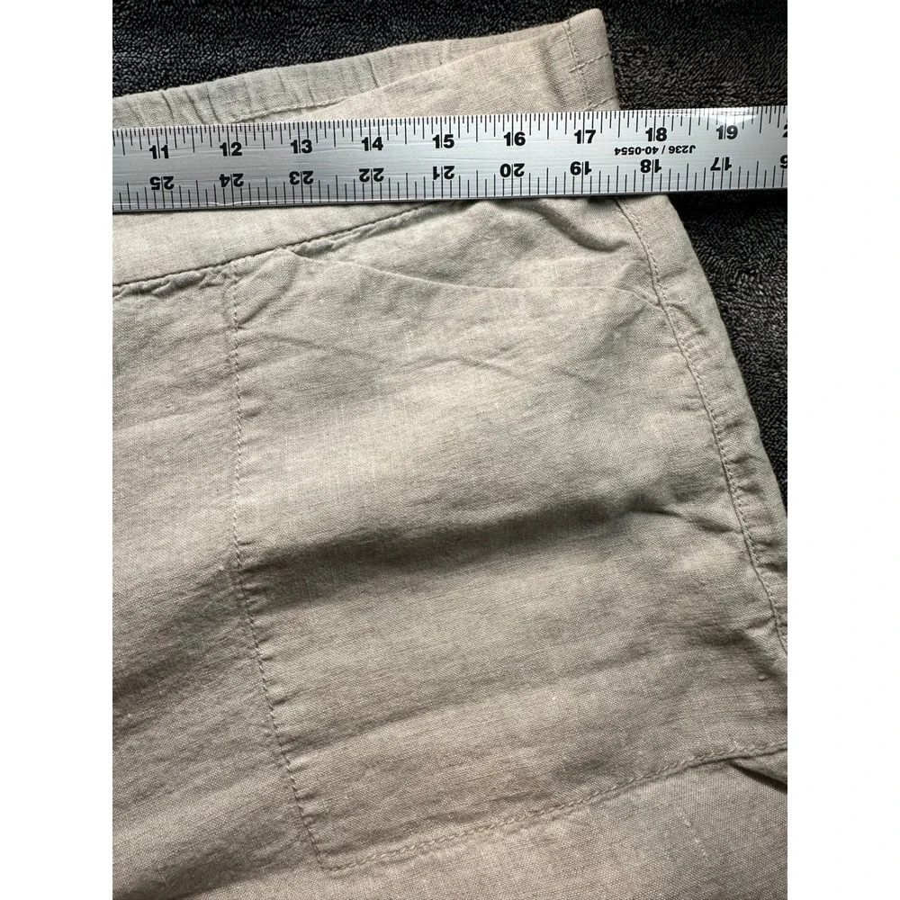 Chico's 100% Linen Straight Leg Pants Beige Oatmeal Size 2.5 Regular 107890 -13